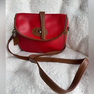 Made in USA red leather bag production